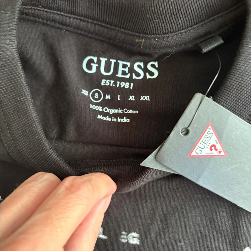 Guess Black Tee with White Logo - Picture 3 of 6